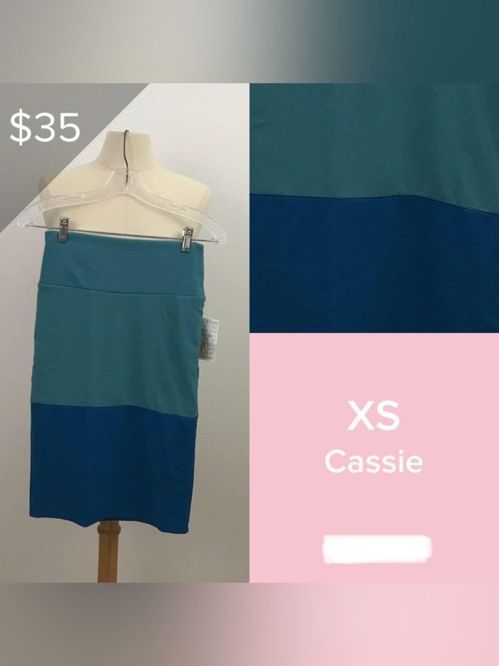 LuLaRoe Cassie Pencil Skirt in Teal & Deep Teal